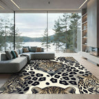 Bold Leopard Spots And Faces Rug