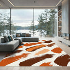 Abstract Earthy Tone Brushstroke Rug
