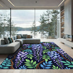 Ethereal Violet Wisteria Floral Trellis Rug