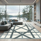 Modern Gray Diamond Intersecting Grid Rug