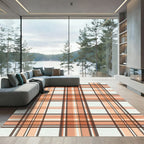 Warm Orange Brown Tartan Crossing Rug