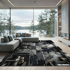 Industrial Splatter Grunge Floor Rug