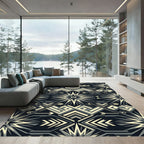 Monochrome Angular Geometric Sharp Star Rug