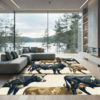 Vintage Farmstead Black and Tan Cattle Rug