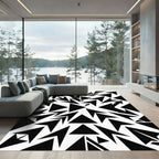 Black Geometric Arrow Composition Rug