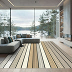 Modern Neutral Earth Tone Vertical Stripe Rug