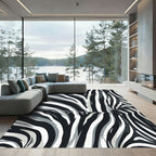 Monochromatic Zebra Stripes Abstract Rug