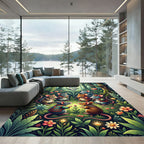 Whimsical Forest Mice Woodland Enchanted Meadow Rug