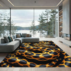Golden Black Serpent Scale Reptile Skin Rug