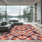 Orange Burst Diamond Starburst Rug