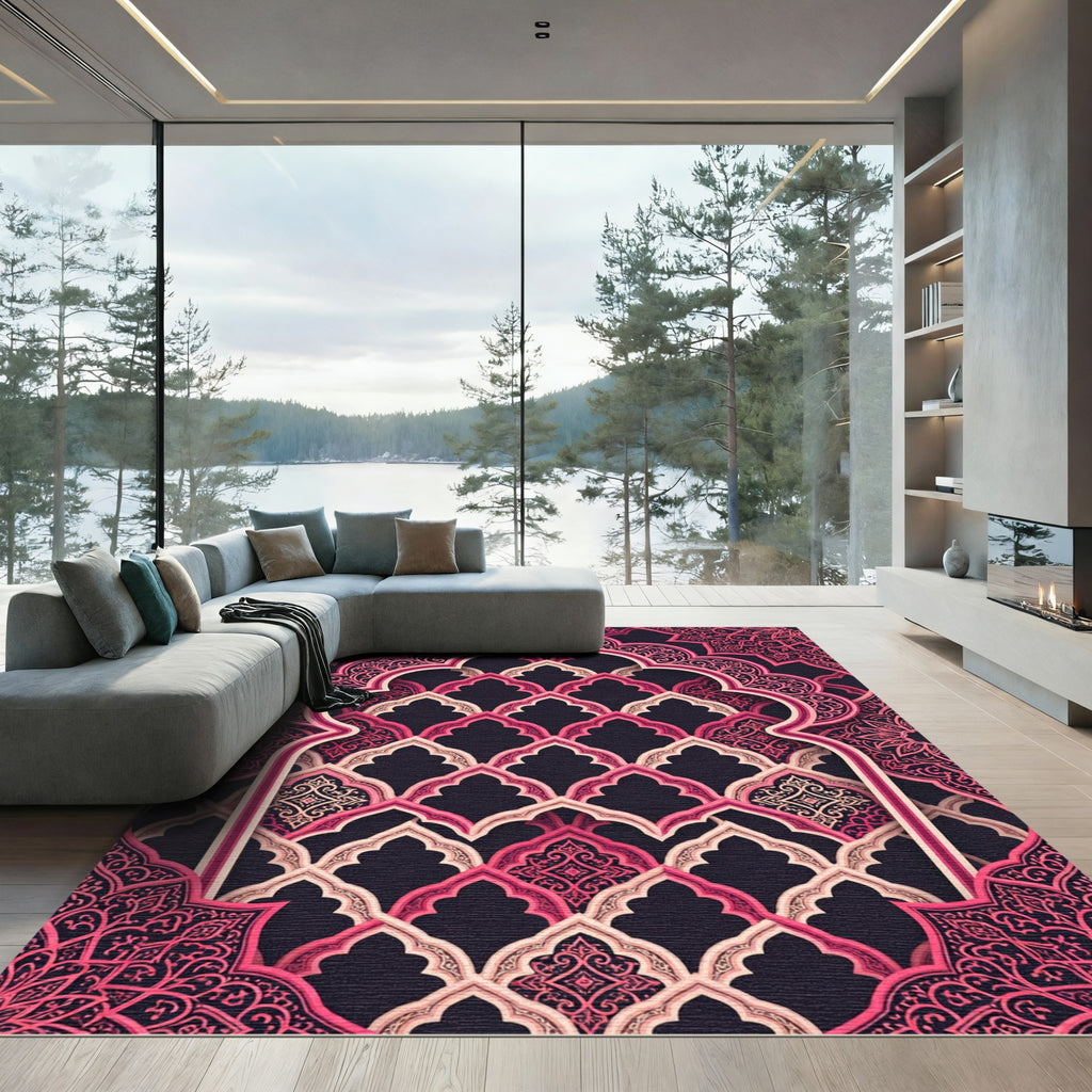 Intricate Rose Archway Decorative Art Rug