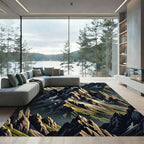 Jagged Mountain Summit Panorama Rug