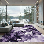 Ethereal Purple Watercolor Lavender Bloom Rug