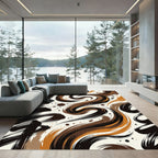 Bold Ink Swirl Abstract Rug