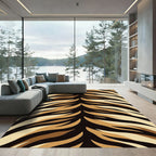 Bold Ochre Tiger Stripe Abstract Rug