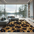 Celestial Wheat Field Abstract Gold Rug