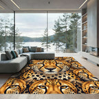 Majestic Multi Cheetah Face Close-up Rug