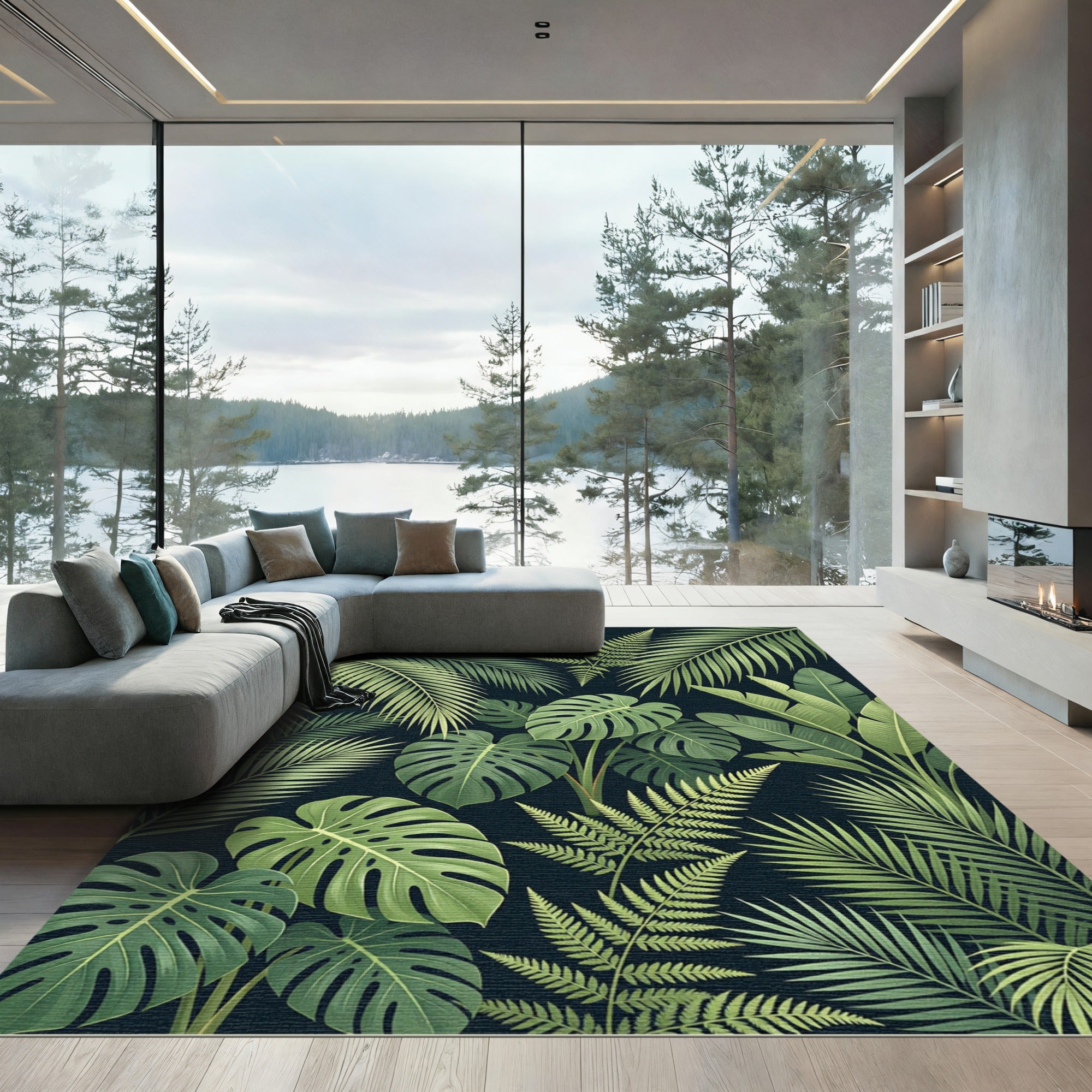 Evergreen Jungle Leaf Canopy Rug