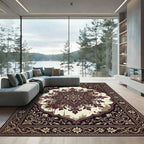 Regal Burgundy Floral Mandala Rug