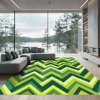 Vibrant Lime Green Zigzag Chevron Rug