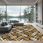 Woven Wood Grain Herringbone Rug