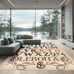Antique Typographic Alphabet Elements Rug