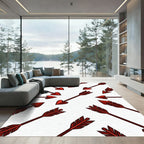 Charming Crimson Heart Arrow Toss Rug