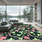 Pink and Mint Ivy Vine Foliage Rug