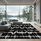 White Soundwave Amplitude Graph Rug