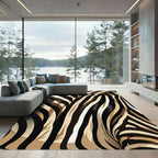 Brown Beige Black Zebra Stripes Rug