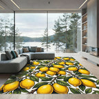Vibrant Yellow Botanical Lemon Grove Rug