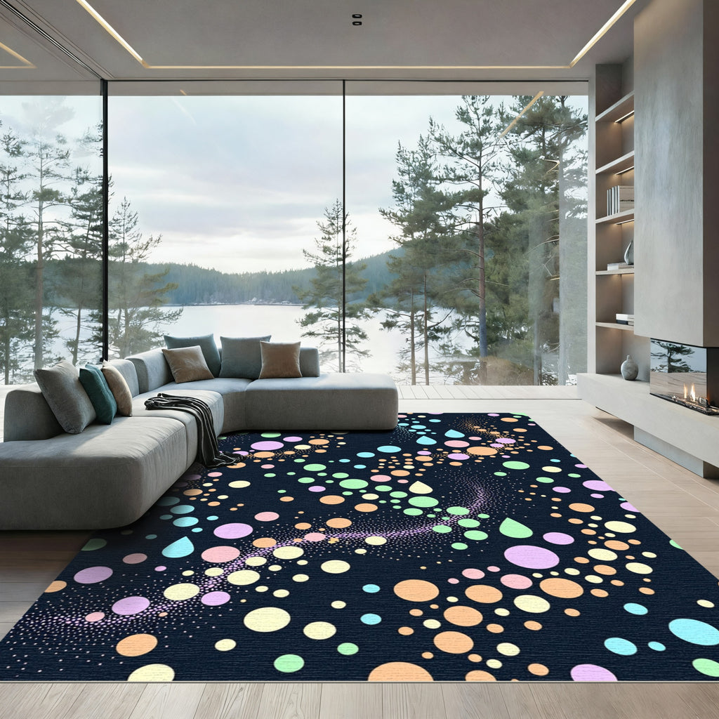 Pastel Drops and Bubbles Swirl Rug