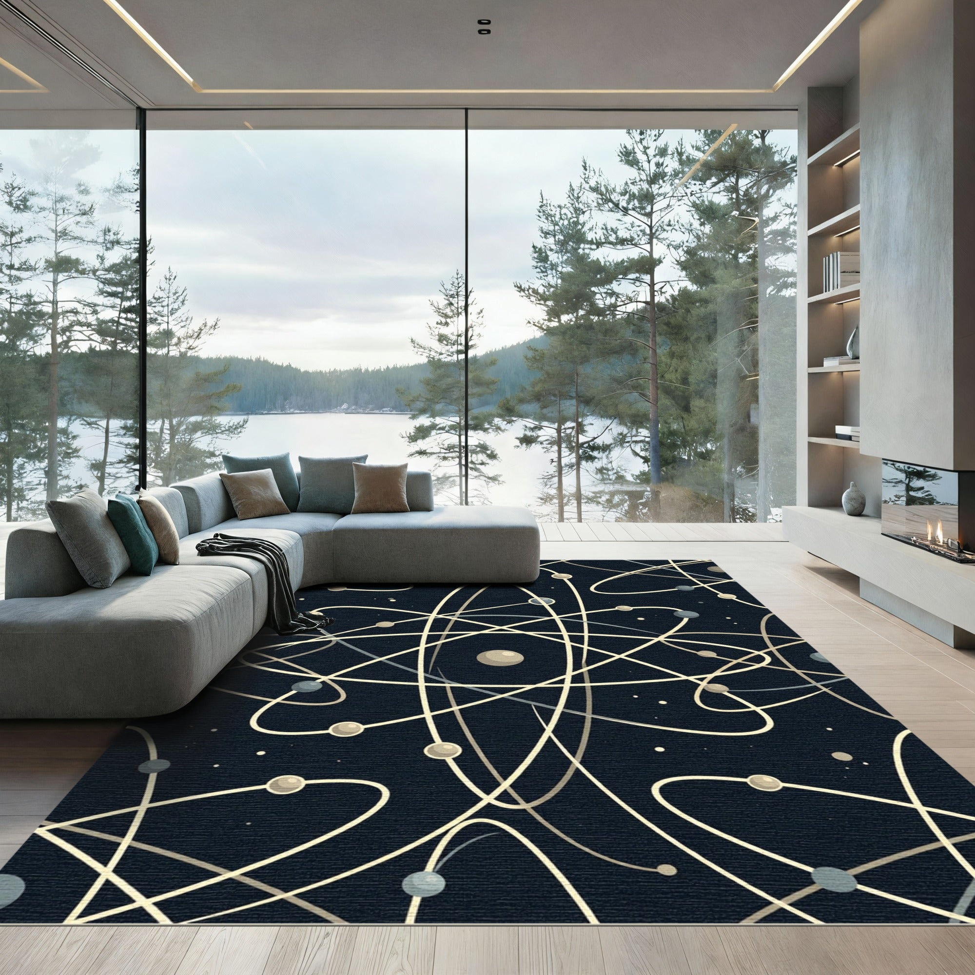 Atomic Orbit Abstract Pattern Rug