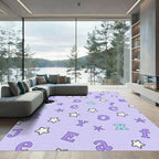 Lavender Alphabet Star Scatter Rug