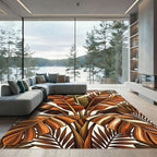 Autumn Tropical Palm Foliage Art Rug