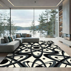 Atomic Starburst Black Gray Rug