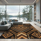 Brave Earth Tone Geometric Diamond Rug