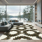 Botanical Chain Link Laurel Wreath Rug