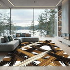 Earthy Tone Brushstroke Intersect Rug