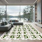Green Embossed Alphabet Tiles Rug