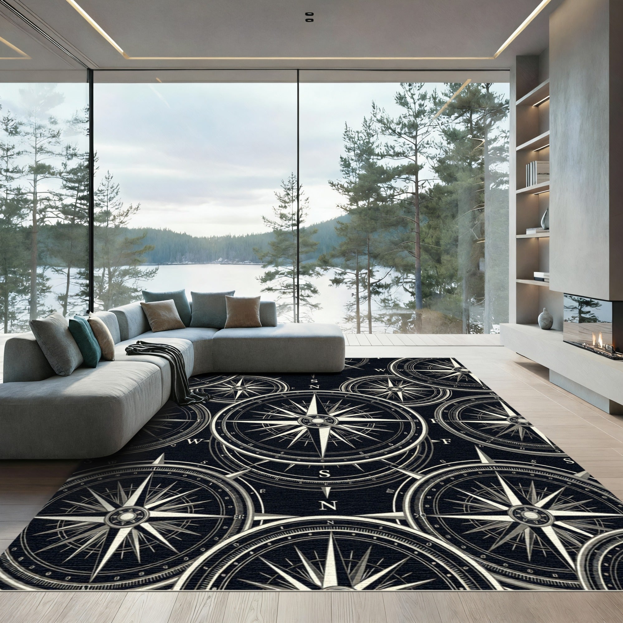 Antique Compass Rose Collection Rug