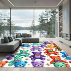 Colorful Teddy Bear Constellation Illustration Rug