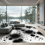 Monochromatic Varied Dot Concentric Circles Rug