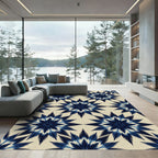 Indigo Starburst Tie Dye Rug