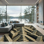 Ancient Stone Staircase Maze Accents Rug