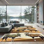 Desert Oryx Wildlife Earthy Tones Rug