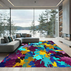 Vibrant Gold Splatter Explosion Rug