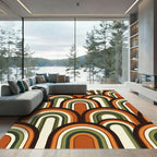 Retro Sunset Arch Abstract Midcentury Rug
