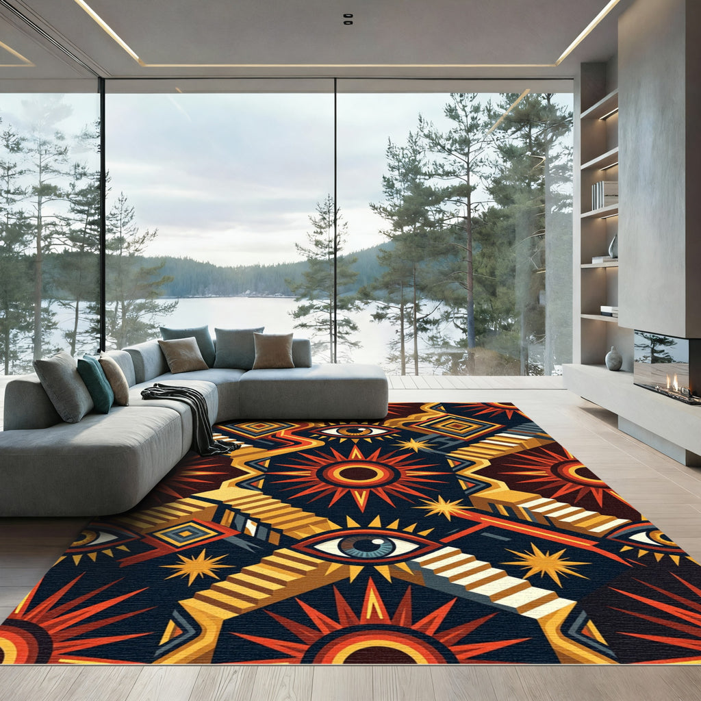 Mysterious Sun Staircase Eye Rug