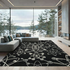 Atomic Structure Gray Pattern Rug